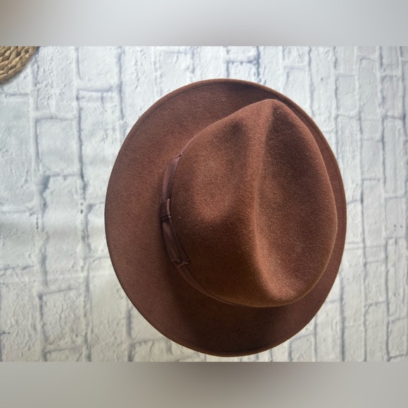 Vintage 1970’s “Godfather” Cream Wool Brown Fedora Hat by Alberto Celini. Wool! - Picture 4 of 10
